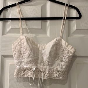 American eagle white crop tank